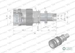 Szybkozłącze hydrauliczne gniazdo long z eliminatorem ciśnienia M18x1.5 gwint zew. EURO PUSH-PULL (9100818GL) (ISO 7241-A) Wary