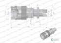 Szybkozłącze hydrauliczne gniazdo long z eliminatorem ciśnienia M20x1.5 gwint zewnętrzny EURO PUSH-PULL (ISO 7241-A) Waryński