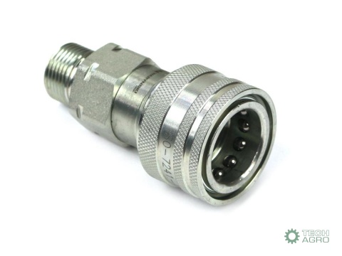 Szybkozłącze hydrauliczne gniazdo z eliminatorem ciśnienia M18x1.5 gwint zewnętrzny EURO (9100818G) (ISO 7241-A) Waryński