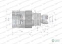 Szybkozłącze hydrauliczne gniazdo z eliminatorem ciśnienia M20x1.5 gwint zew. EURO PUSH-PULL (9100822G) (ISO 7241-A) Waryński