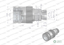 Szybkozłącze hydrauliczne gniazdo z eliminatorem ciśnienia M22x1.5 gwint zew. EURO PUSH-PULL (9100822G) (ISO 7241-A) Waryński