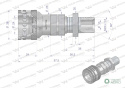 Szybkozłącze hydrauliczne gniazdo z eliminatorem ciśnienia long M20x1.5 gwint zewnętrzny EURO (ISO 7241-A) Waryński