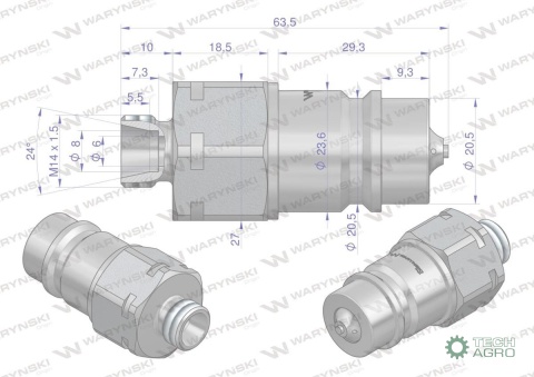 ZAWÓR WT.HYDR.EURO M14X1,5 WARYŃSKI