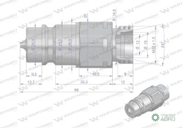 Szybkozłącze hydrauliczne wtyczka M22x1.5 gwint zewnętrzny EURO (9100822W) (ISO 7241-A) Waryński (opakowanie 100szt)