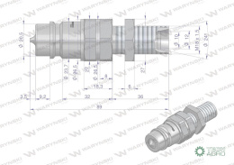 Szybkozłącze hydrauliczne wtyczka long M18x1.5 gwint zewnętrzny EURO (9100818W) (ISO 7241-A) Waryński