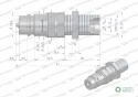 Szybkozłącze hydrauliczne wtyczka long M22x1.5 gwint zewnętrzny EURO (9100822W) (ISO 7241-A) Waryński