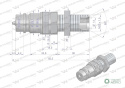 Szybkozłącze hydrauliczne wtyczka long z eliminatorem ciśnienia M20x1.5 gwint zewnętrzny EURO (ISO 7241-A) Waryński