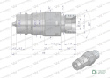 Szybkozłącze hydrauliczne wtyczka z eliminatorem ciśnienia M20x1.5 gwint zew. EURO (9100822W) (ISO 7241-A) Waryński