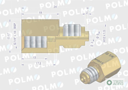 Złączka manometryczna gwint zewnętrzny M12x1.5 x gwint wewnętrzny G1/4