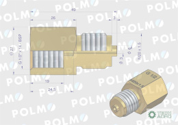 Złączka manometryczna gwint zewnętrzny M20x1.5 x gwint wewnętrzny G1/2