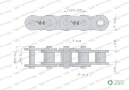 Łańcuch rolkowy 50SP (R1 5/8) 5m Waryński