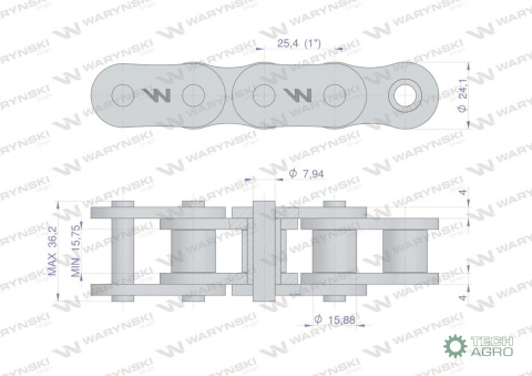 Łańcuch rolkowy wzmocniony 80SP (R1 1) 5m Waryński