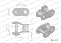 Półogniwo łańcucha prosta płytka P20B-1 (R1 1.1/4) Waryński ( sprzedawane po 5 )