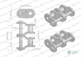 Półogniwo łańcucha przemysłowe P12AH-2 ANSI A 60H (R2 3/4) Waryński ( sprzedawane po 5 )