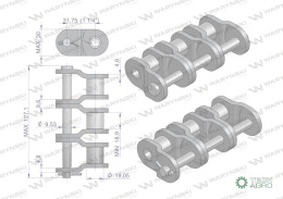 Półogniwo łańcucha przemysłowe P20AH-3 ANSI A 100H (R3 1.1/4) Waryński ( sprzedawane po 3 )