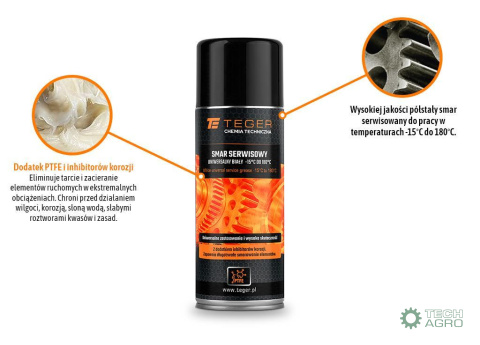 Smar serwisowy biały uniwersalny - 15C C do 180 C 400 ml / TEGER Smar serwisowy biały uniwersalny - 15C C do 180 C 400 ml / TEGER