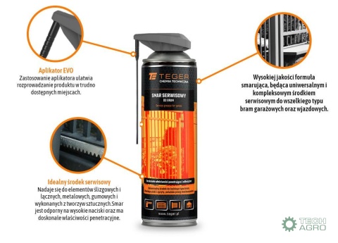 Smar serwisowy do bram z aplikatorem EVO 500 ml / TEGER