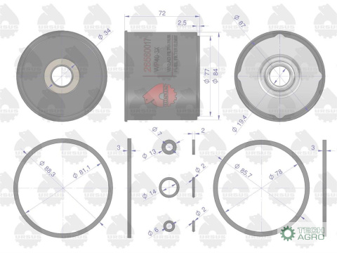 Wkład filtra paliwa WP40-3X MF-3 ORYGINAŁ URSUS, Wkład filtra paliwa WP40-3X MF-3 ORYGINAŁ URSUS,