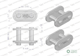 Zamek łańcucha prosta płytka Z08B-1 (R1 1/2) Waryński ( sprzedawane po 10 )