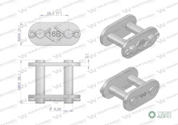 Zamek łańcucha prosta płytka Z16B-1 (R1 1) Waryński ( sprzedawane po 10 )
