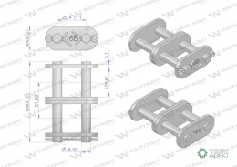 Zamek łańcucha prosta płytka Z16B-2 (R2 1) Waryński ( sprzedawane po 5 )