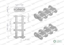 Zamek łańcucha wzmocnionego Z20A-3 ANSI A 100 (R3 1.1/4) Waryński ( sprzedawane po 3 )