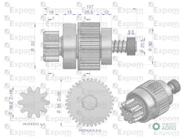 Zespół sprzęgający rozrusznika T-25 MTZ typu Magneton 9142780 Blue Line EXPOM KWIDZYN