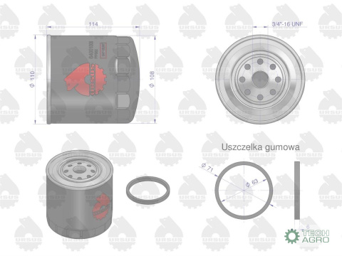 Filtr oleju PP-882, PP882, C-385 ORYGINAŁ URSUS, Filtr oleju PP-882, PP882, C-385 ORYGINAŁ URSUS,