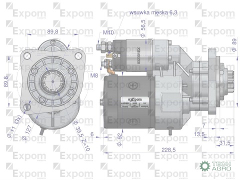 Rozrusznik z reduktorem typu Magneton 9142702 New Holland Blue Line EXPOM KWIDZYN