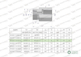 Tulejka różnicowa hydrauliczna metryczna AB M16x1.5 10L GZ x M14x1.5 GW Waryński ( sprzedawane po 2 )