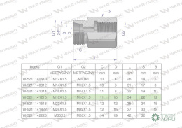 Tulejka różnicowa hydrauliczna metryczna AB M18x1.5 12L GZ x M16x1.5 GW Waryński ( sprzedawane po 2 )
