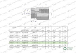 Tulejka różnicowa hydrauliczna metryczna AB M22x1.5 15L GZ x M18x1.5 GW Waryński ( sprzedawane po 2 )