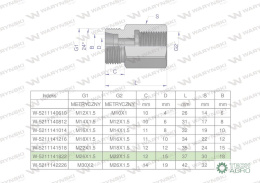 Tulejka różnicowa hydrauliczna metryczna AB M26x1.5 18L GZ x M22x1.5 GW Waryński