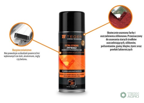 Zmywacz do uszczelnień silikonowych i farb EXTRA STRONG, 400ml, Teger