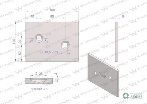 NAKŁADKA PRZEDNIA PŁOZY PO642 WARYŃSKI