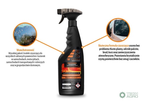 Płyn do mycia szyb samochodowych ilusterek - PROFESSIONAL, 750ml - atomizer, Teger