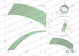 Ścinacz odkładni prawy korpus 30 zastosowanie Kverneland stal borowa WARYŃSKI