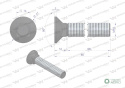 Śruba kpl. płużna podsadzana D 608 M14x80 mm kl.10.9 Waryński ( sprzedawane po 10 )