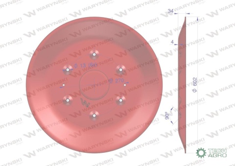 Talerz ślizgowy Kosiarka rotacyjna 1,35 m gr. 4 mm Waryński Talerz ślizgowy Kosiarka rotacyjna 1,35 m gr. 4 mm Waryński