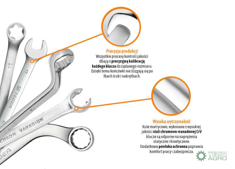 Zestaw kluczy płasko-oczkowych 47 szt / TEGER