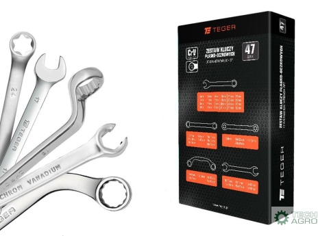 Zestaw kluczy płasko-oczkowych 47 szt / TEGER