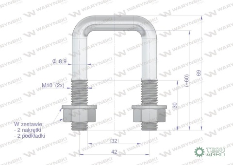 Jarzmo, Cybant, M10 32x60, Waryński