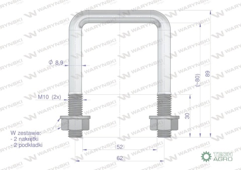 Jarzmo, Cybant, M10 52x80, Waryński