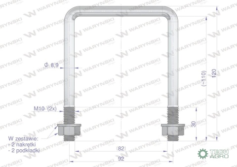 Jarzmo, Cybant, M10 82x110, Waryński