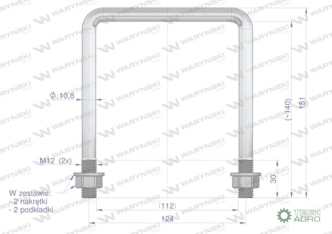 Jarzmo, Cybant, M12 112x140, Waryński