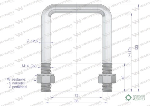 Jarzmo, Cybant, M14 72x110, Waryński