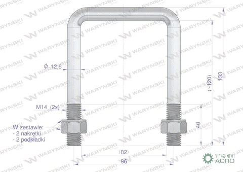 Jarzmo, Cybant, M14 82x120, Waryński