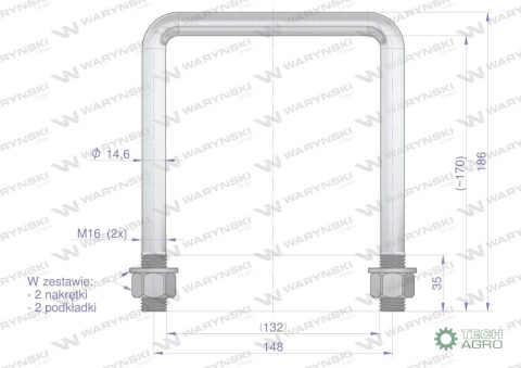 Jarzmo, Cybant, M16 132x170, Waryński