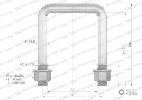 Jarzmo, Cybant, M16 82x120, Waryński
