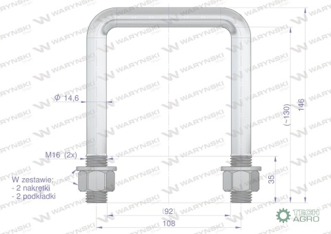 Jarzmo, Cybant, M16 92x130, Waryński
